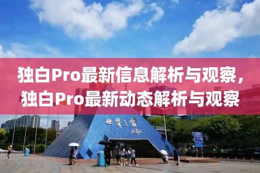独白Pro最新信息解析与观察,独白Pro最新动态解析与观察