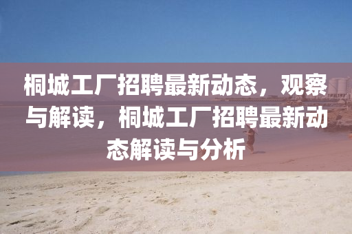 桐城工厂招聘最新动态,观察与解读,桐城工厂招聘最新动态解读与分析